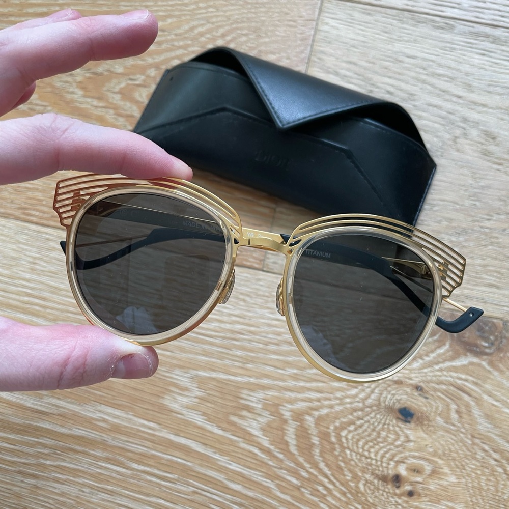 Dior • Enigme 51mm Gold Sunglasses - Picture 3 of 12